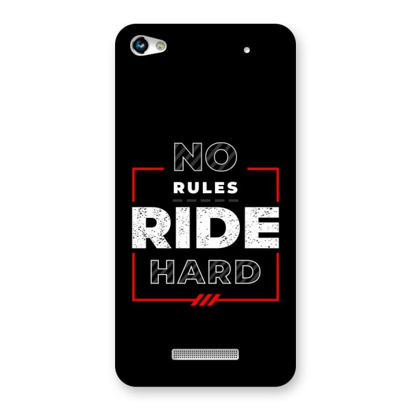 Rules Ride Hard Back Case for Canvas Hue 2 A316