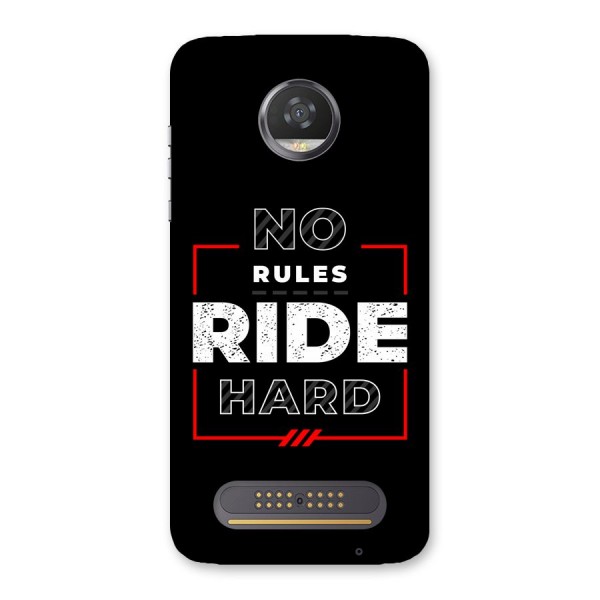 Rules Ride Hard Back Case for Moto Z2 Play