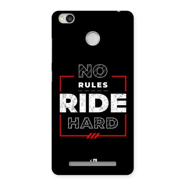 Rules Ride Hard Back Case for Redmi 3S Prime