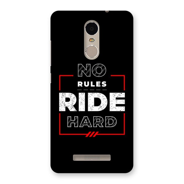 Rules Ride Hard Back Case for Redmi Note 3