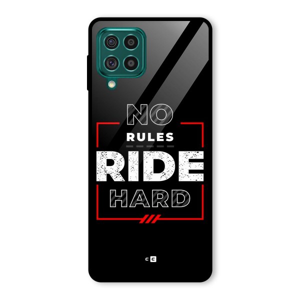 Rules Ride Hard Glass Back Case for Galaxy F62