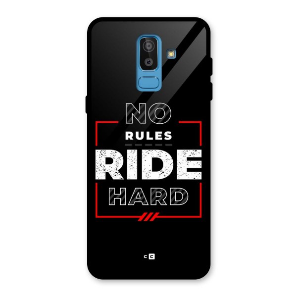 Rules Ride Hard Glass Back Case for Galaxy J8