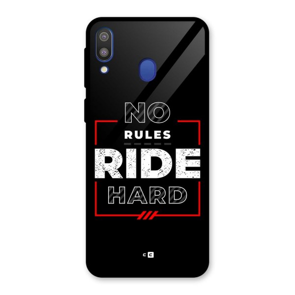 Rules Ride Hard Glass Back Case for Galaxy M20