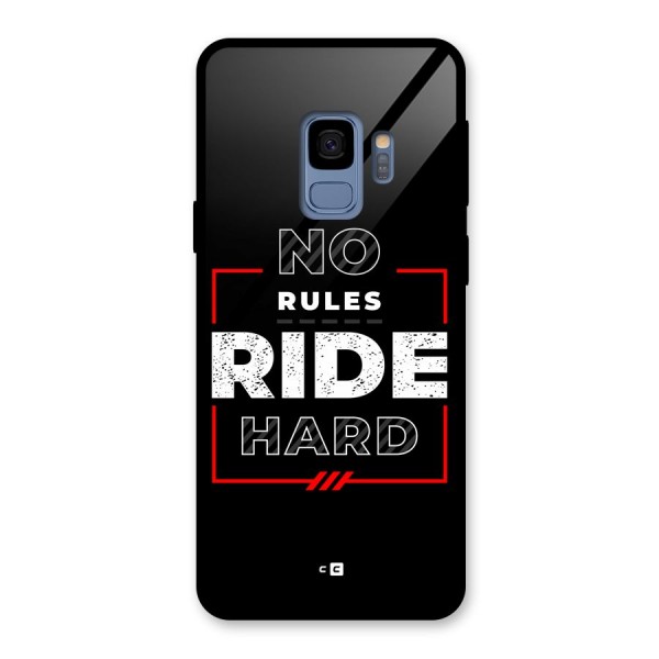 Rules Ride Hard Glass Back Case for Galaxy S9