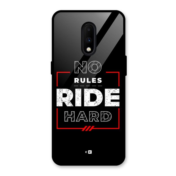 Rules Ride Hard Glass Back Case for OnePlus 7
