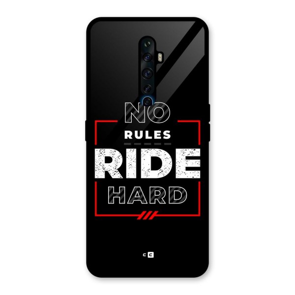 Rules Ride Hard Glass Back Case for Oppo Reno2 F