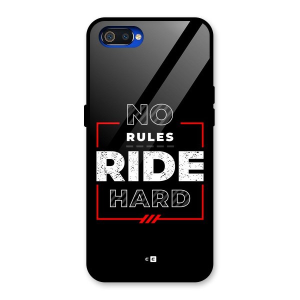 Rules Ride Hard Glass Back Case for Realme C2