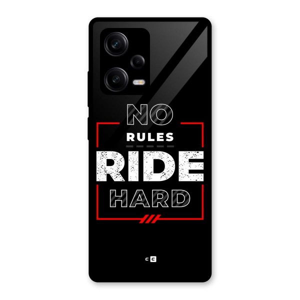Rules Ride Hard Glass Back Case for Redmi Note 12 Pro