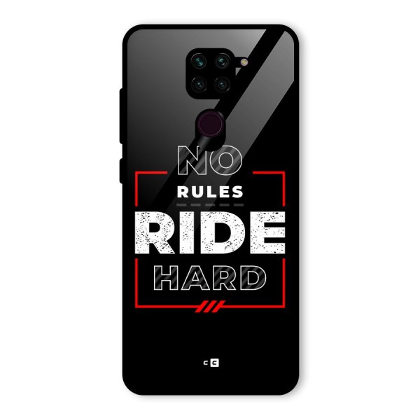 Rules Ride Hard Glass Back Case for Redmi Note 9