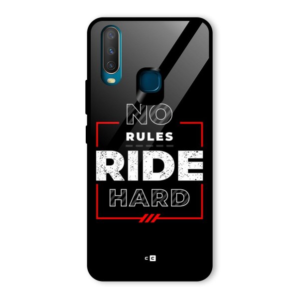 Rules Ride Hard Glass Back Case for Vivo Y12