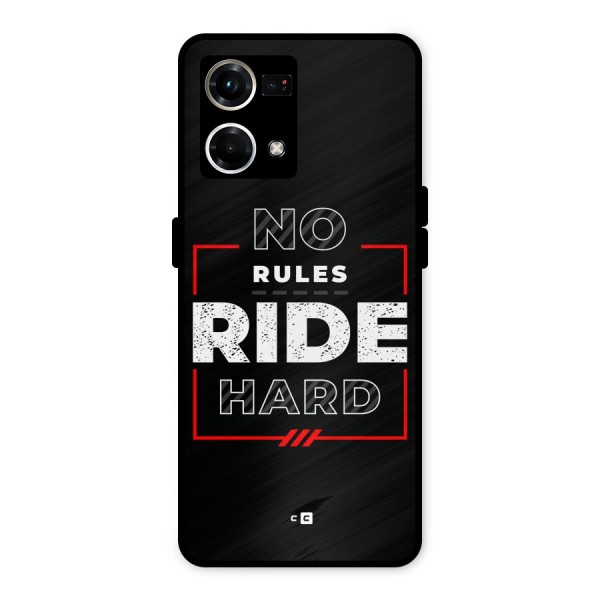 Rules Ride Hard Metal Back Case for Oppo F21s Pro 4G