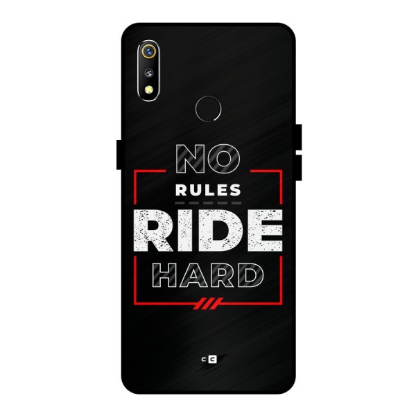 Rules Ride Hard Metal Back Case for Realme 3