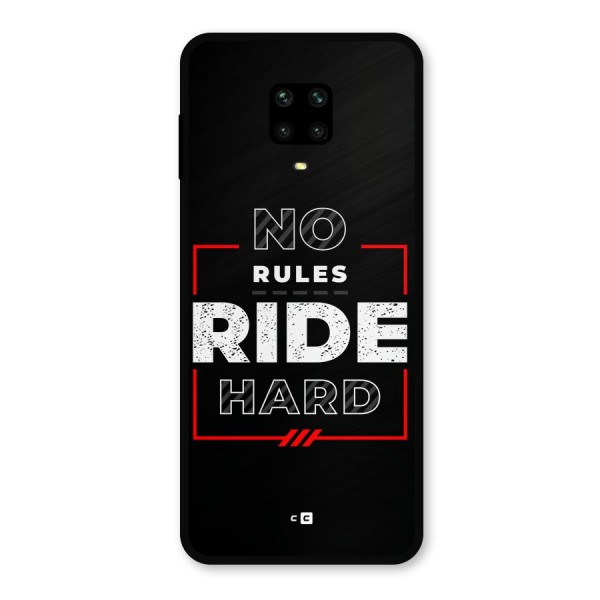 Rules Ride Hard Metal Back Case for Redmi Note 9 Pro Max