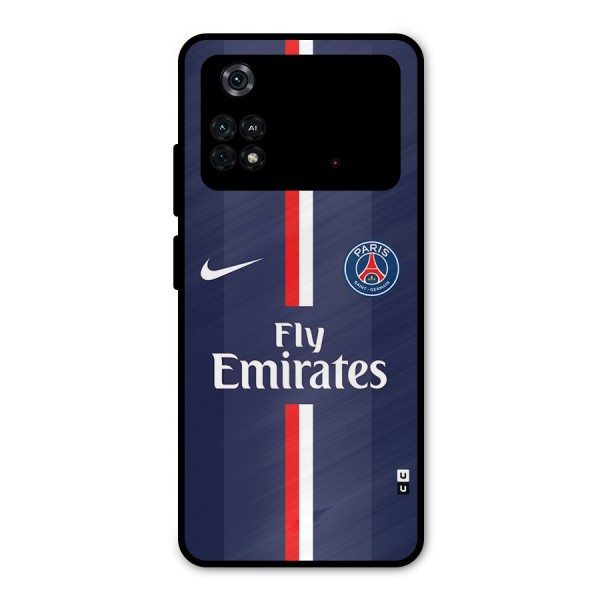 Saint Paris Jersey Metal Back Case for Poco M4 Pro 4G