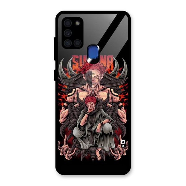 Sakuna King Glass Back Case for Galaxy A21s