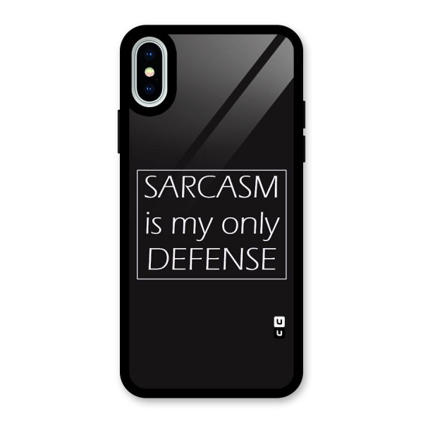Sarcasm Defence Glass Back Case for iPhone X