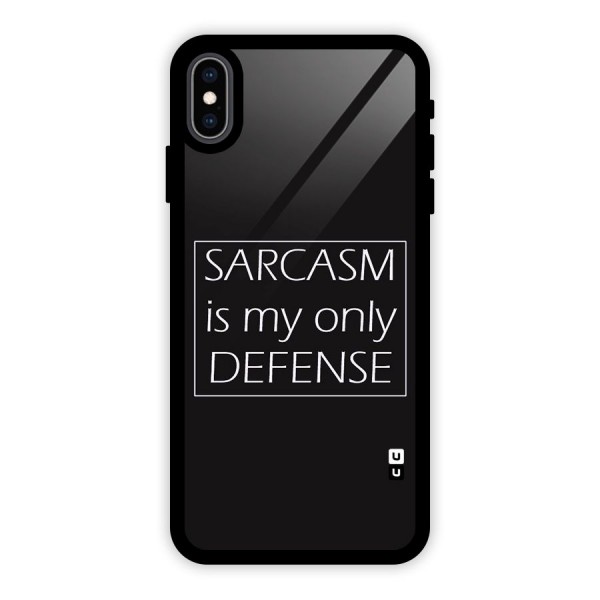 Sarcasm Defence Glass Back Case for iPhone XS Max