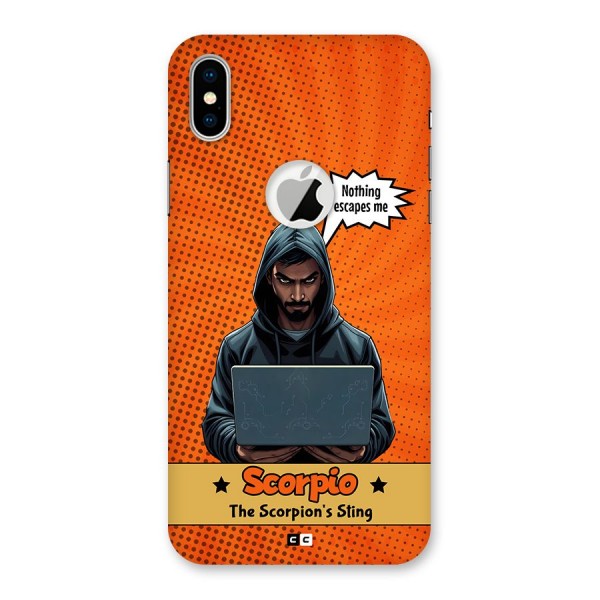 Scorpio Warning Back Case for iPhone XS Logo Cut