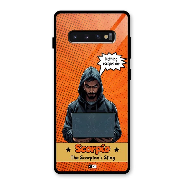 Scorpio Warning Glass Back Case for Galaxy S10 Plus