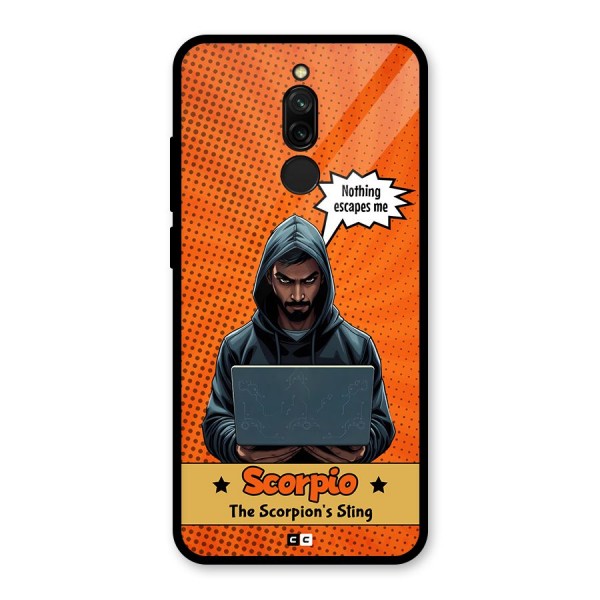 Scorpio Warning Glass Back Case for Redmi 8