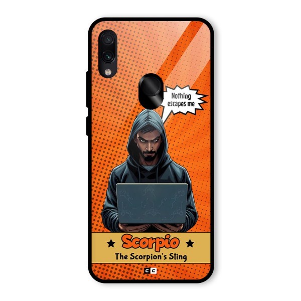 Scorpio Warning Glass Back Case for Redmi Note 7S