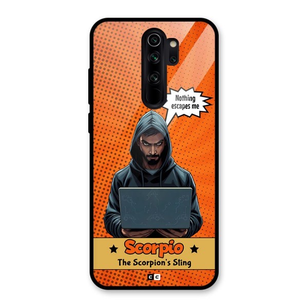 Scorpio Warning Glass Back Case for Redmi Note 8 Pro