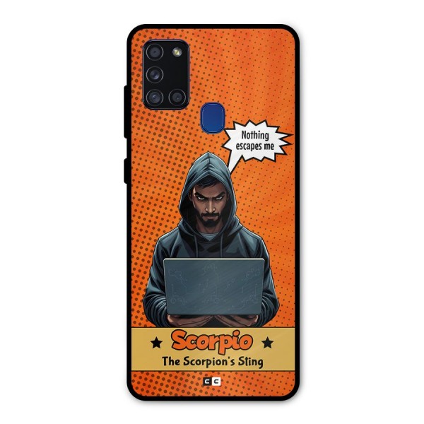Scorpio Warning Metal Back Case for Galaxy A21s
