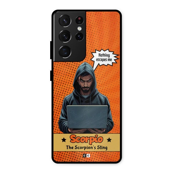 Scorpio Warning Metal Back Case for Galaxy S21 Ultra 5G