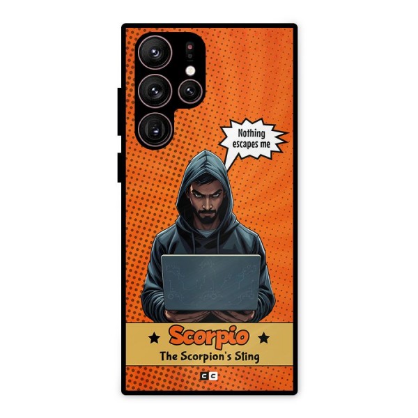 Scorpio Warning Metal Back Case for Galaxy S22 Ultra 5G