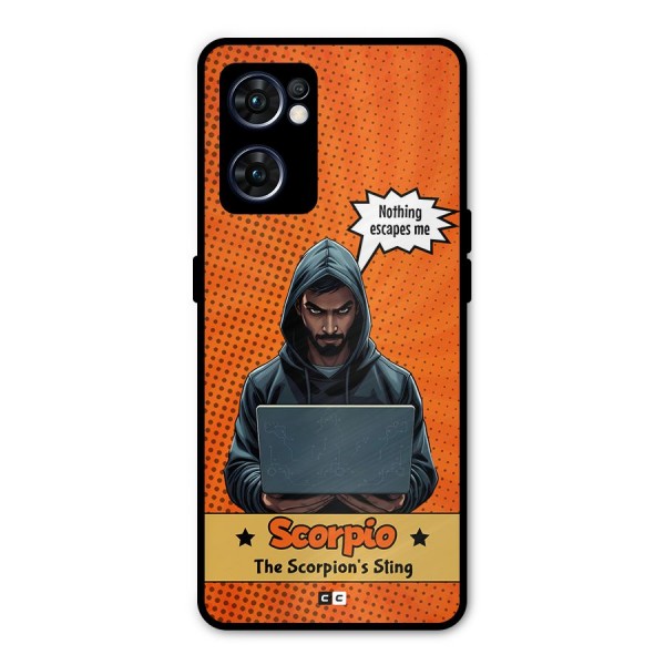 Scorpio Warning Metal Back Case for Oppo Reno7 5G