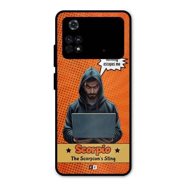 Scorpio Warning Metal Back Case for Poco M4 Pro 4G