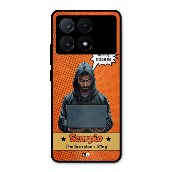 Scorpio Warning Metal Back Case for Poco X6 Pro