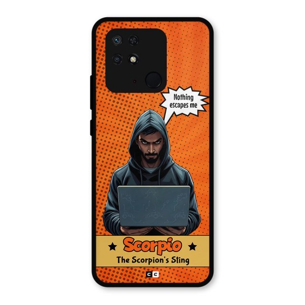 Scorpio Warning Metal Back Case for Redmi 10 Power