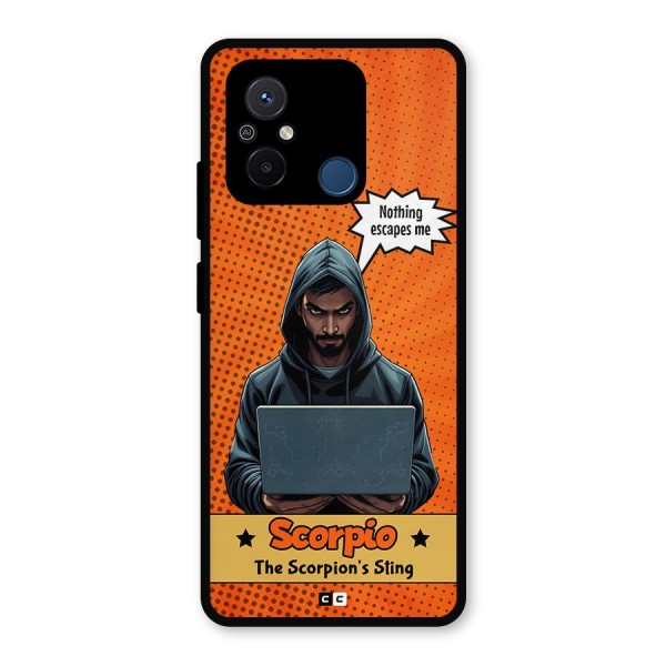 Scorpio Warning Metal Back Case for Redmi 12C