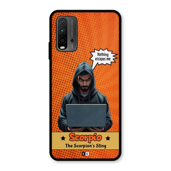 Scorpio Warning Metal Back Case for Redmi 9 Power