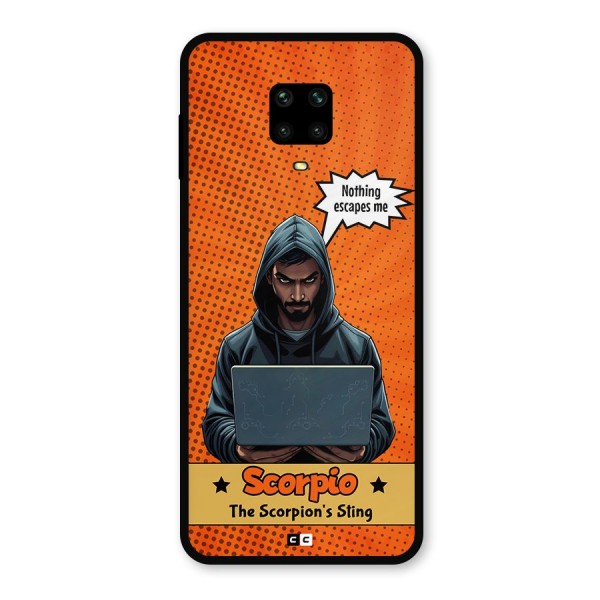 Scorpio Warning Metal Back Case for Redmi Note 9 Pro Max