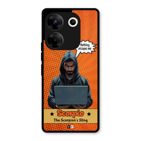 Scorpio Warning Metal Back Case for Tecno Camon 20