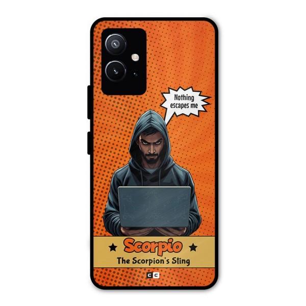 Scorpio Warning Metal Back Case for Vivo T1 5G