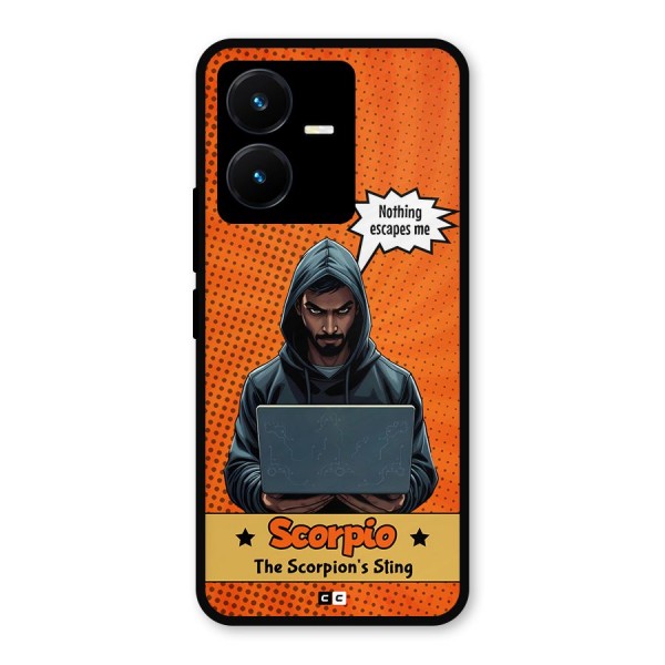 Scorpio Warning Metal Back Case for Vivo Y22