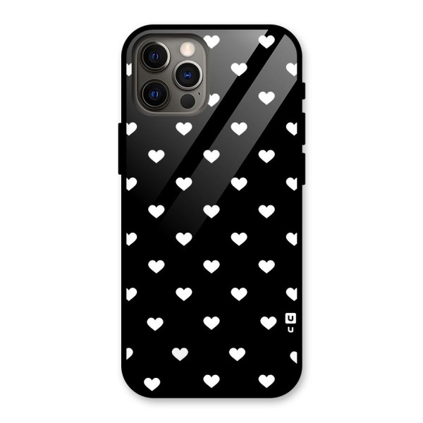 Seamless Hearts Pattern Glass Back Case for iPhone 12 Pro