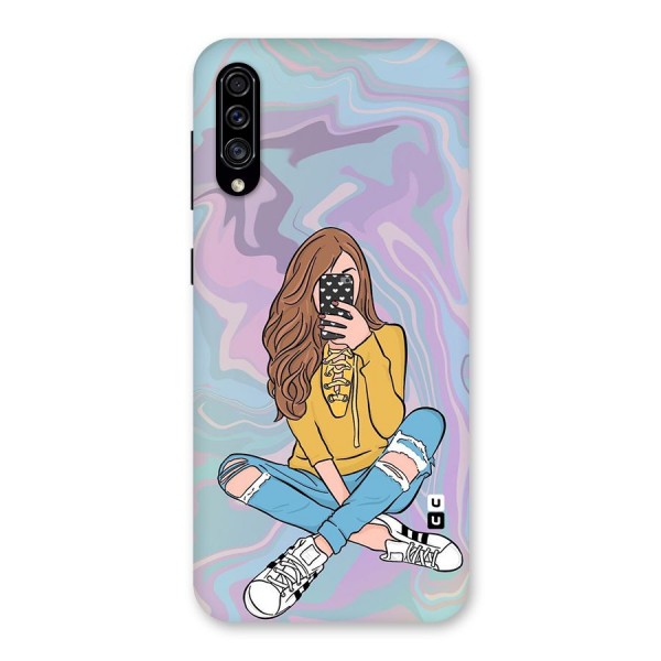 Selfie Girl Illustration Back Case for Galaxy A30s