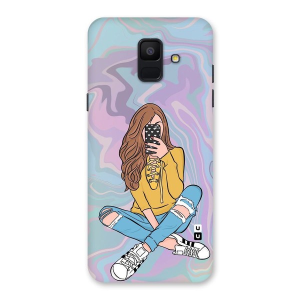 Selfie Girl Illustration Back Case for Galaxy A6 (2018)
