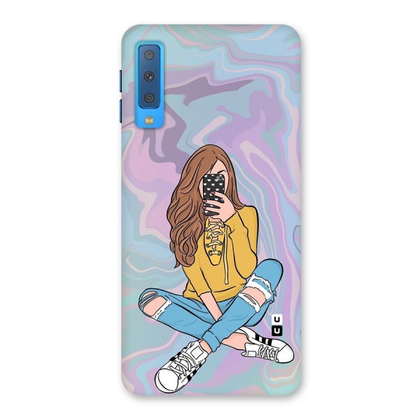 Selfie Girl Illustration Back Case for Galaxy A7 (2018)