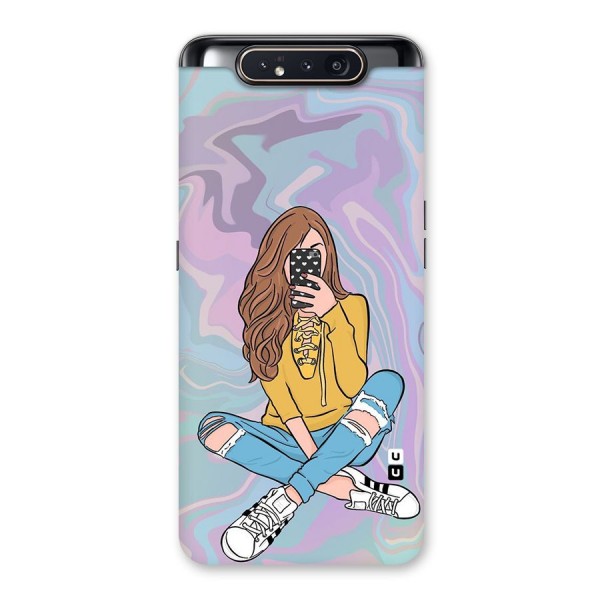 Selfie Girl Illustration Back Case for Galaxy A80