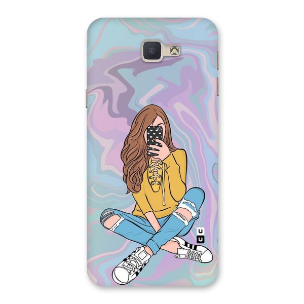 Selfie Girl Illustration Back Case for Galaxy J5 Prime