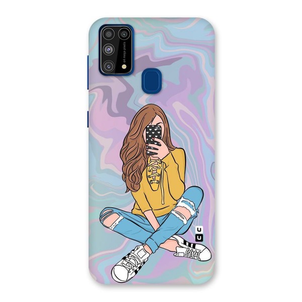 Selfie Girl Illustration Back Case for Galaxy M31