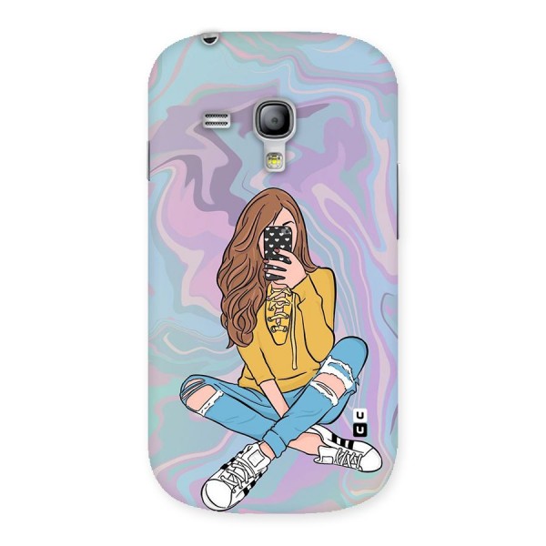 Selfie Girl Illustration Back Case for Galaxy S3 Mini