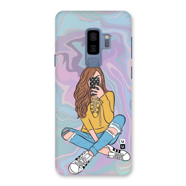 Selfie Girl Illustration Back Case for Galaxy S9 Plus