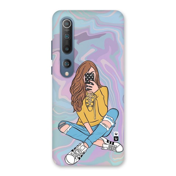 Selfie Girl Illustration Back Case for Mi 10