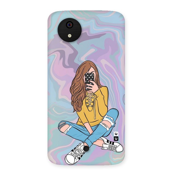 Selfie Girl Illustration Back Case for Micromax Canvas A1